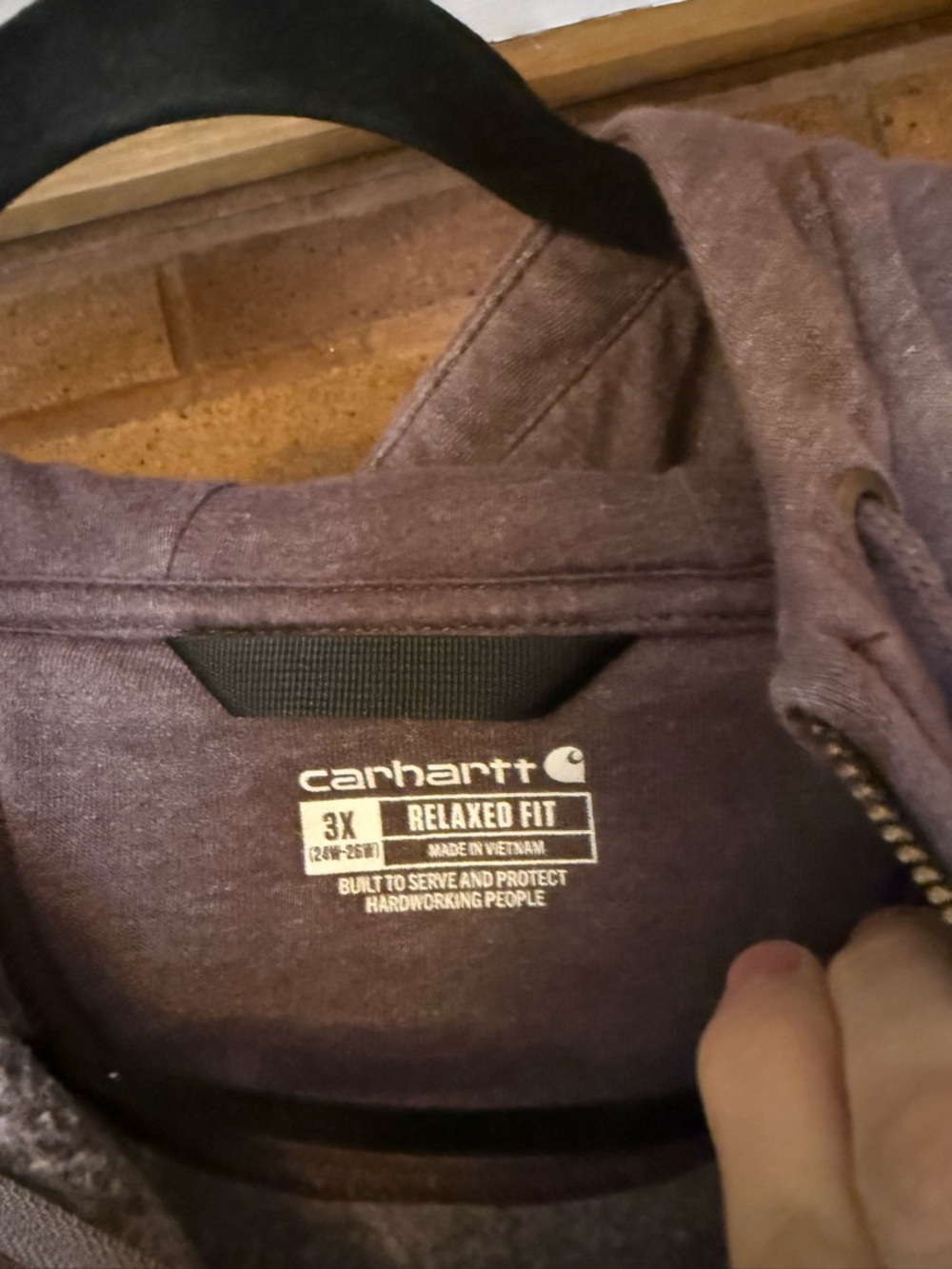 Carhartt Brown-Purple Zip-Up Hoodie - Picture 3 of 5
